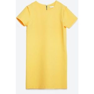 Zara straight yellow mini dress